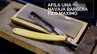 ✅ Como afilar una Navaja de Barbero para rasurar ✅ [upl. by Tada128]