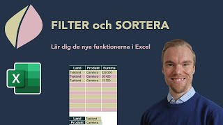 Excel  Nya funktionerna FILTER och SORTERA  Allt du behöver veta [upl. by Ahsienot26]