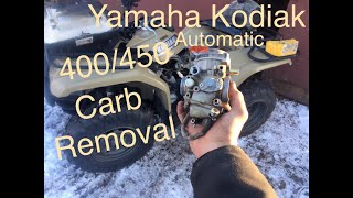 Yamaha Kodiak 400450 Automatic Carb Removal [upl. by Goldfinch944]