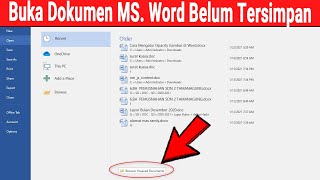 Cara Membuka Auto Recovery Word 2007 2010 2013 2016 [upl. by Inimod]