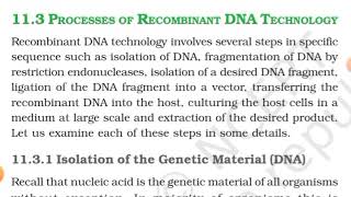 Process of Recombinant DNA technology  Class 12 Biology  Biotechnology principles and processes [upl. by Lancey]