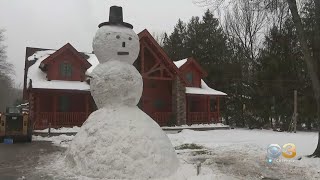 Giant Snowman In Hainesport NJ [upl. by Benil]