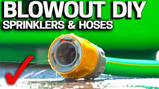 How to Winterize Lawn Sprinklers amp Hoses DIY BLOWOUT [upl. by Atikim]