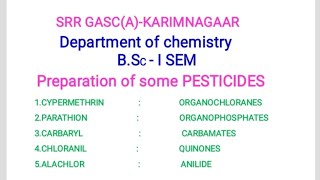 PREPARATION OF PESTICIDES CYPERMETHRINCHLORANILPARATHIONCARBARYLALACHLOR [upl. by Irami]