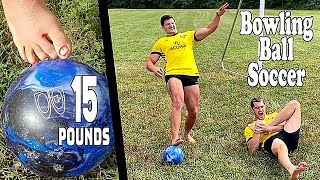 Playing Soccer with a Bowling Ball BROKEN BONES  Bodybuilder VS Extreme Soccer Challenge [upl. by Niwrud285]