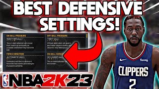 BEST DEFENSIVE SETTINGS IN NBA 2K23 amp HOW TO SAVE THEM [upl. by Mensch]