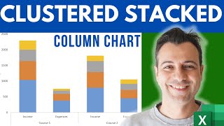 How to create a Clustered Stacked Column Chart in Excel [upl. by Andrel]