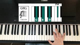 GM7 Chord On Piano  How To Play It [upl. by Sivle]