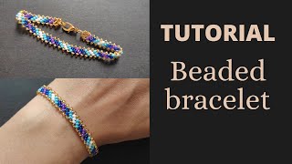 Seed bead bracelet tutorial for beginners simple beaded bracelet beading diy [upl. by Crowell]