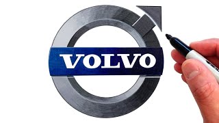 How to Draw the VOLVO Logo Famous Car Logos [upl. by Avlem]