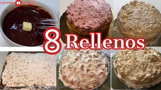 8 RELLENOS FÁCILES y deliciosos para PASTELES  Rellenos fáciles y rapidos para Tortas o bizcochos [upl. by Egedan]