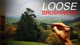 How to paint a LANDSCAPE  Loose Brushwork and Limited Palette [upl. by Aronas570]