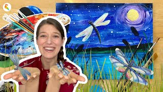 Dragonfly Painting  Acrylic Paint Tutorial for Beginners [upl. by Madelena]