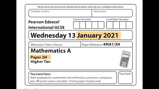 IGCSE Mathematics January 2021  4MA12H [upl. by Efioa]