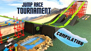 DIECAST CARS RACING  JUMP TOURNAMENT RACE COMPILATION ALL GROUPS [upl. by Kenti]