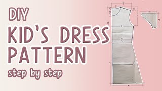 ⭐️HOW TO MAKE KIDS DRESS PATTERN TUTORIAL  DRESS DRAFTING  SEWING EOMMA❤️ [upl. by Elleirda]