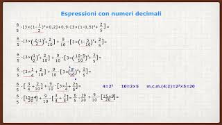 22° lezione  espressione con i numeri decimali [upl. by Eonak]