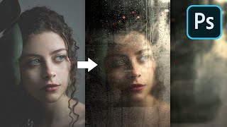 Create Realistic Wet Glass Effect in Photoshop [upl. by Bully]