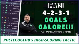 GOALS GALORE 4231  HighScoring Postecoglou Celtic Tactic  Best FM21 Tactics [upl. by Herby]