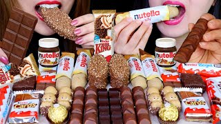 ASMR KINDER CHOCOLATE NUTELLA HAPPY HIPPO MAXI KING KINDER BUENO KINDER COUNTRY FERRERO 먹방 [upl. by Ardnauqal955]