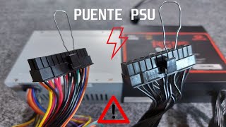 CÓMO HACER UN PUENTE A UNA FUENTE DE ALIMENTACIÓN ✔ CÓMO ENCENDER UNA FUENTE SIN EL MOTHERBOARD 👌 [upl. by Dobrinsky]