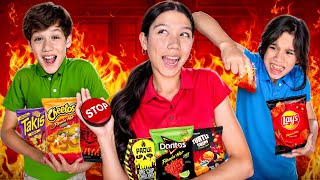 LAST TO STOP EATING SPICY CHIPS WINS MYSTERY PRIZE [upl. by Ihdin149]