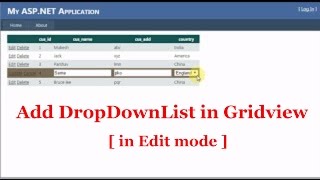 How to Use dropdownlist in gridview in Edit mode ASPNet [upl. by Yssor]