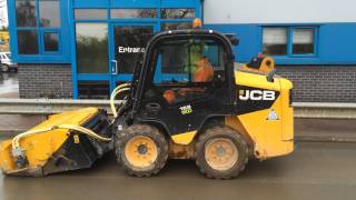 JCB Skid steer loader with sweeper brush [upl. by Earl793]