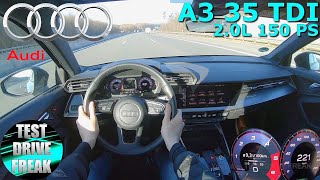 2021 Audi A3 Sportback 35 TDI 150 PS TOP SPEED AUTOBAHN DRIVE POV [upl. by Unders773]