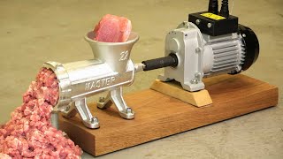 Homemade BUDGET Electric MEAT GRINDER [upl. by Nyleikcaj]