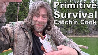 Bushcrafting Primitive Survival Fishing Hooks That Actually Catch Fish  Catch amp Cook [upl. by Valeria]