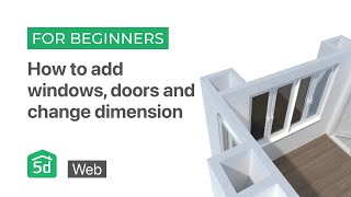 How to add windows doors and change dimension  WEB platform  Planner 5d tutorial for beginners [upl. by Elissa364]