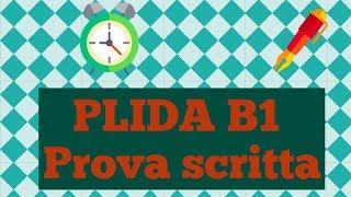 PLIDA B1  Prova Scritta [upl. by Usanis]