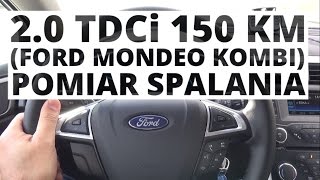 Ford Mondeo MK5 Kombi 20 TDCi 150 KM MT  pomiar spalania [upl. by Alket498]