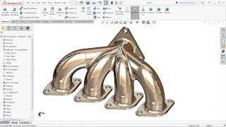 Solidworks tutorial Exhaust manifold [upl. by Airtemak]