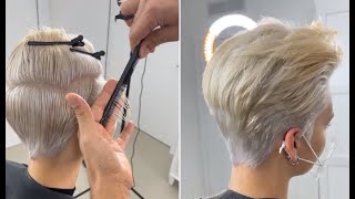 Short Pixie Haircut and Hairstyle for women  Very Short layered cutting tips amp techniques [upl. by Okime715]