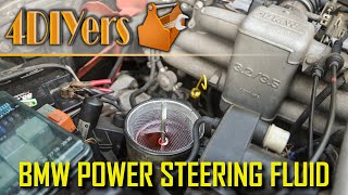 How to Bleed the Power Steering and Check the Level in a BMW E23 7 Series [upl. by Ahsimak78]