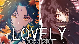 Nightcore ⇢ Lovely  Rock Version SVLyrics [upl. by Nnylyt]