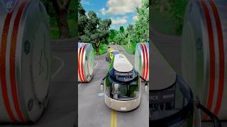 Buses amp Trucks VS Bollard Hydraulic Crush  BeamNGdrive [upl. by Nosam]