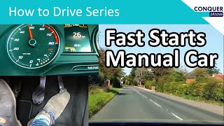 How to move a manual car quickly from a standstill  fast starts [upl. by Anawqahs]