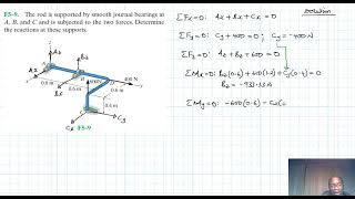 F5–9 Equilibrium of a Rigid Body Chapter 5 Hibbeler Statics Benam Academy [upl. by Glynas137]