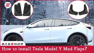 Installing Tesla Model Y Mud Flaps Correctly  BASENOR [upl. by Arielle660]