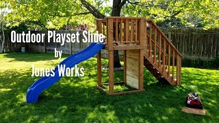 Outdoor Playset Slide  DIY Woodworking  12 [upl. by Joice]