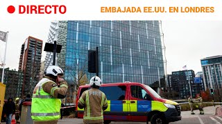 LONDRES  DETONACIÓN CONTROLADA de UN PAQUETE SOSPECHOSO EN LA EMBAJADA DE EEUU [upl. by Zurciram]