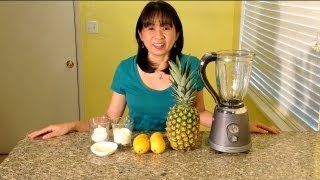 Mango Pineapple SmoothieHow To Make A Pineapple Mango Yogurt SmoothieTropical Fruit Smoothie [upl. by Saravat]