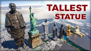 ◄ Tallest statue size comparison ► 3d animation [upl. by Sdlonyer218]