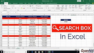 How to Create Search Box In Excel  Make a search bar in excel [upl. by Coop986]