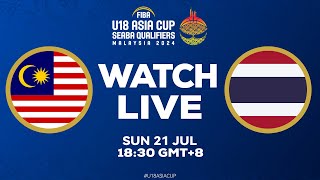 Malaysia v Thailand  Full Basketball Game  FIBA U18 Asia Cup 2024  SEABA Qualifiers [upl. by Osithe]