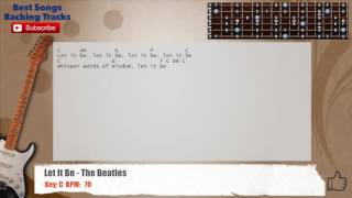 🎸 Let It Be  The Beatles Guitar Backing Track with chords and lyrics [upl. by Butch]