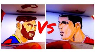 Lionel Messi Vs Cristiano Ronaldo BEST SKILLS amp GOALS ANIMATION [upl. by Onyx]